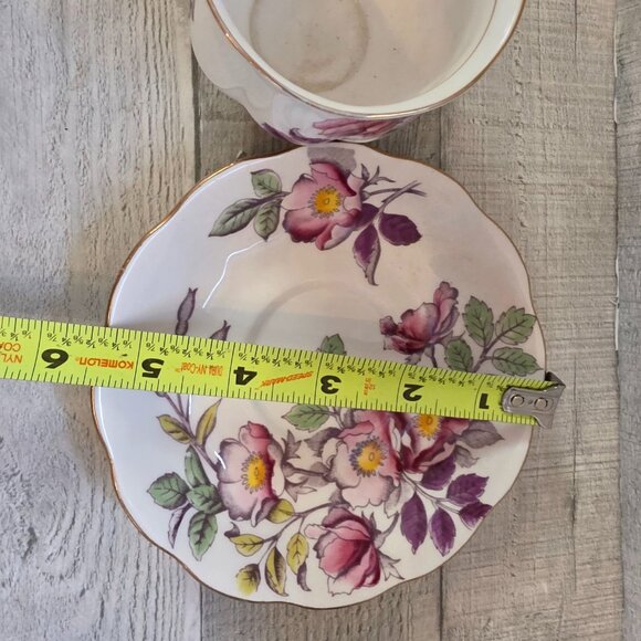 Royal Albert Bone China Dog Rose Tea Cup & Saucer Set Hand Painted Floral Design - Picture 4 of 6